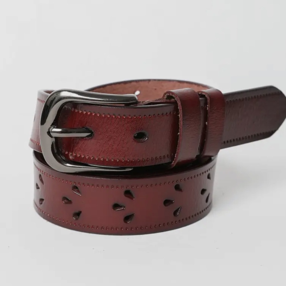 Bohemian Brown Leather Retro Design Belt NWT